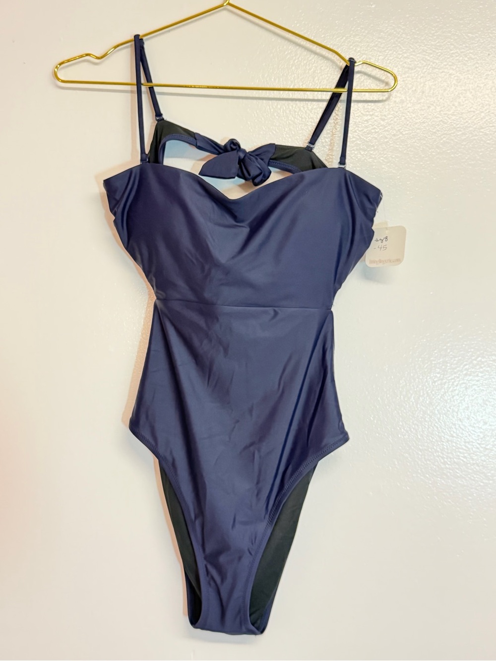 NWT JCREW Navy One-Piece Swimsuit with Back Tie
